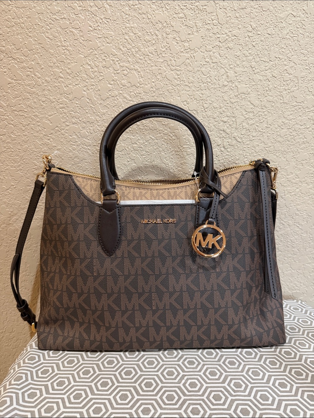 Michael Kors AUSTEN MD Satchel BROWN MULTI
